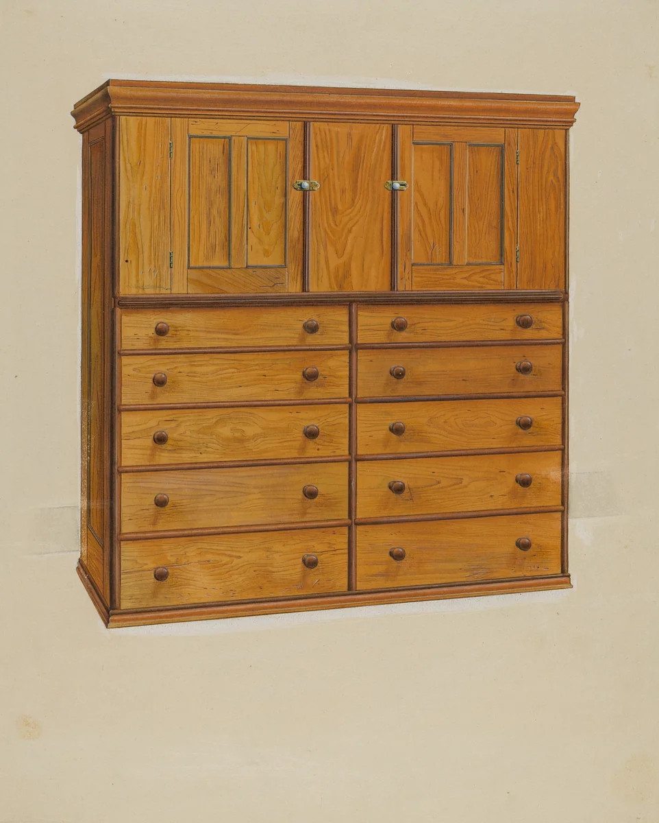 Cabinet with Drawers by Irving I. Smith, index of american design, 1937