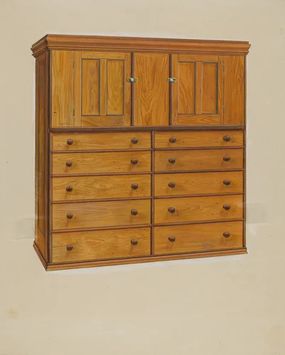 Cabinet with Drawers by Irving I. Smith, index of american design, 1937