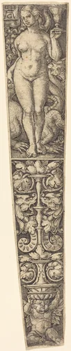 Dagger Sheath with the Whore of Babylon by Heinrich Aldegrever, print, 1502-1561