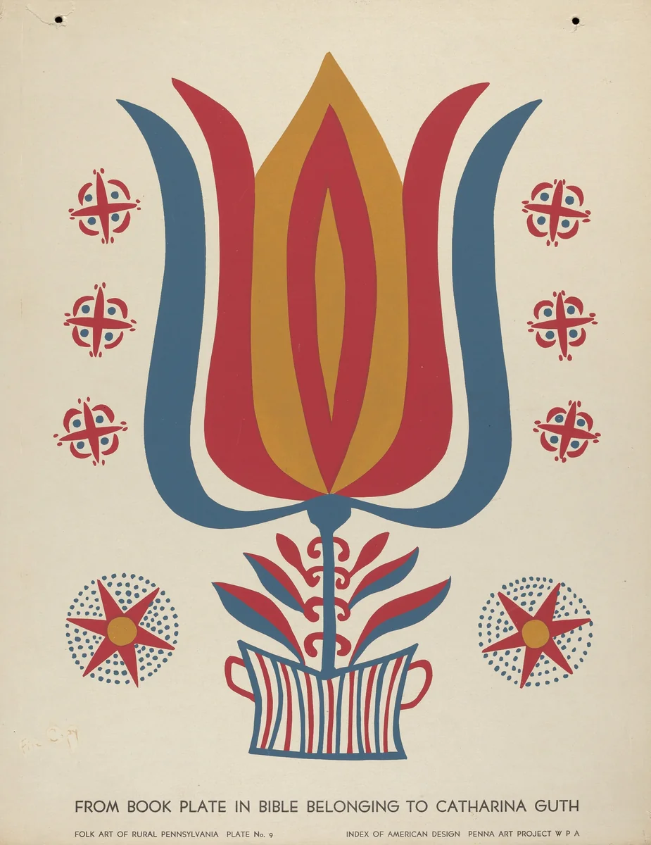 Plate 9: From Portfolio "Folk Art of Rural Pennsylvania" by American 20th Century, index of american design, 1939