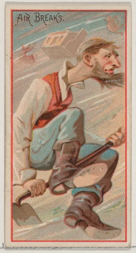 Air Breaks, from the Jokes series (N87) for Duke brand cigarettes by W. Duke, Sons & Co., print, 1890