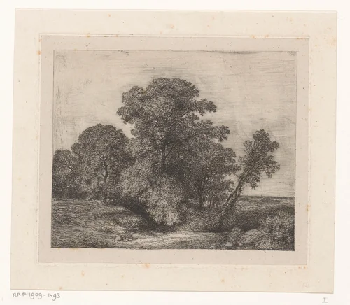 Boompartij op een vlakte by Jean Alexis Achard, print, 1817-1884