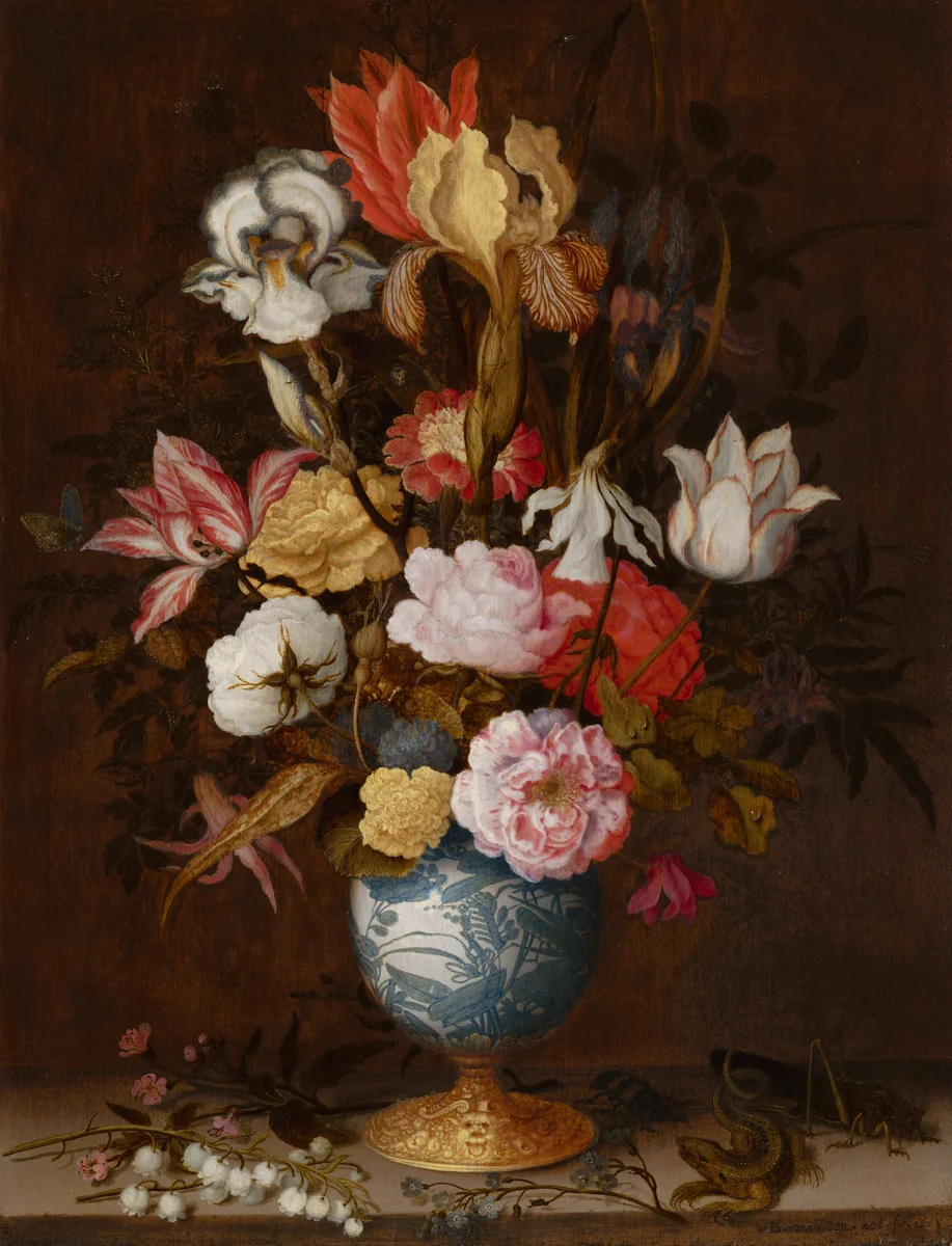 Flowers in a Wan-Li Vase by Balthasar van der Ast, painting, 1623