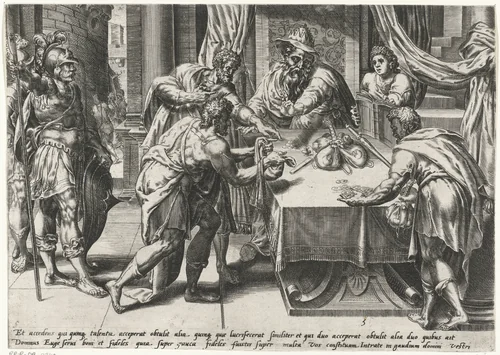 Heer vraagt zijn dienaren om rekenschap by Unknown, print, 1565-1572