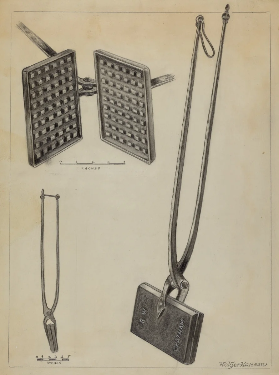 Waffle Iron by Holger Hansen, index of american design, 1936