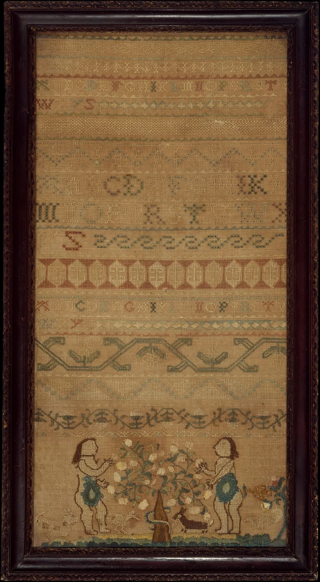 Sampler by Ruth Rogers, artwork, 1739