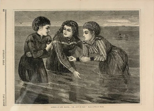 Bathing at Long Branch—"Oh, Ain't it Cold" by Winslow Homer, print, 1871