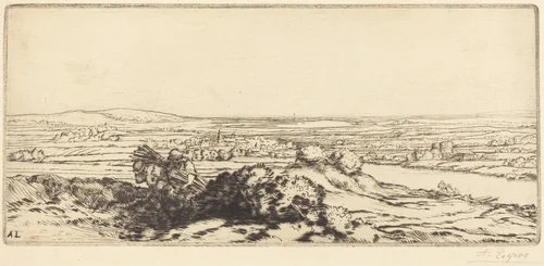 Valley of Dunes (La vallee des dunes) by Alphonse Legros, print, 1837-1911