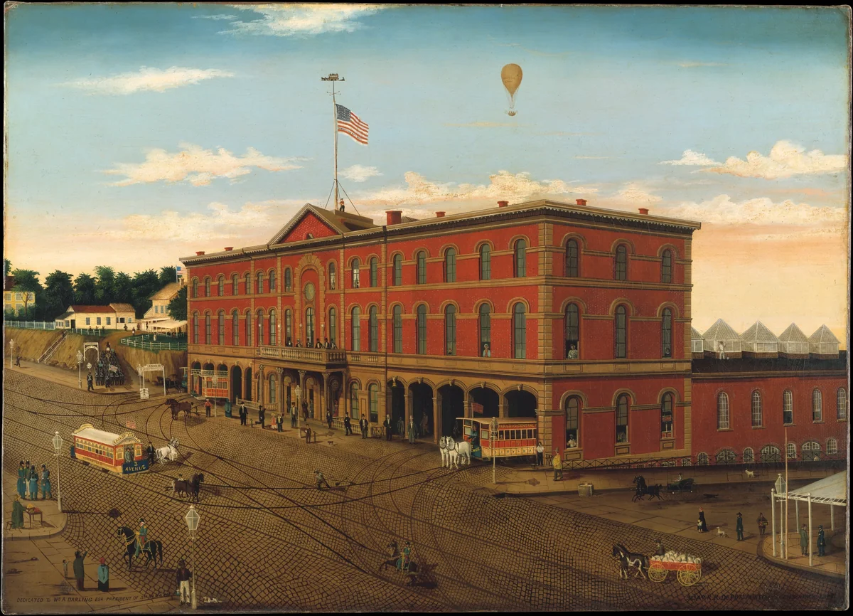 The Third Avenue Railroad Depot by William H. Schenck, artwork, 1856-1860