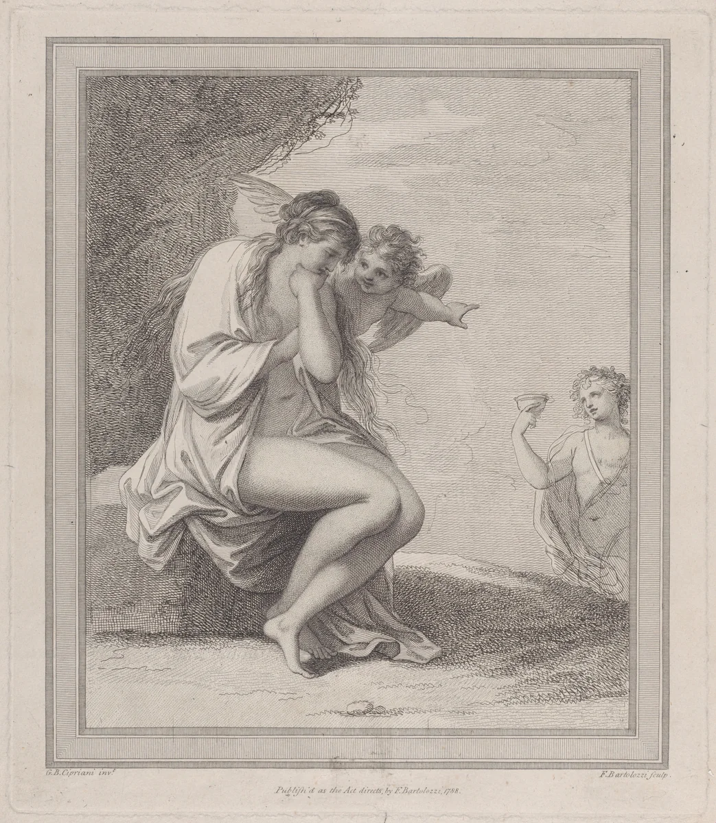 Ariadne, Cupid and Bacchus by Francesco Bartolozzi, print, 1788
