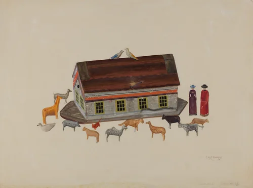 Toy Noah's Ark by Chris Makrenos, index of american design, 1937