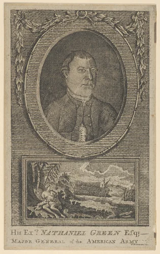 His Excellency Nathaniel Green, Esq., Major General of the American Army by John Norman, print, 1781