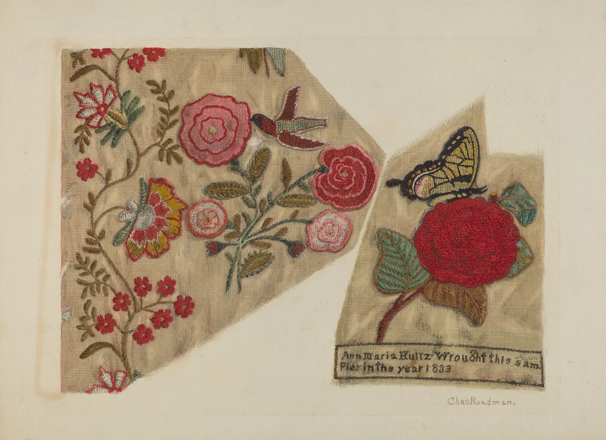 Sampler by Charles Roadman, index of american design, 1940