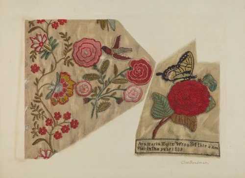 Sampler by Charles Roadman, index of american design, 1940