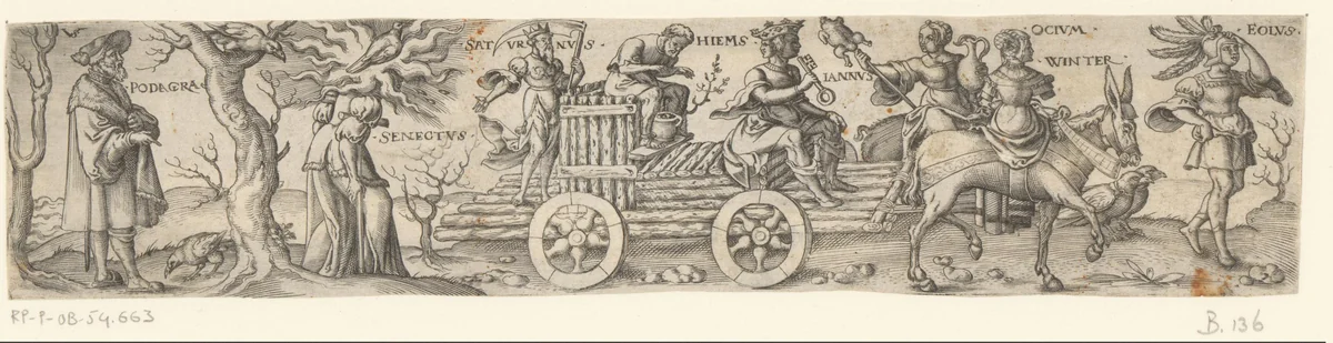 Triomftocht van de winter by Unknown, print, 1524-1562
