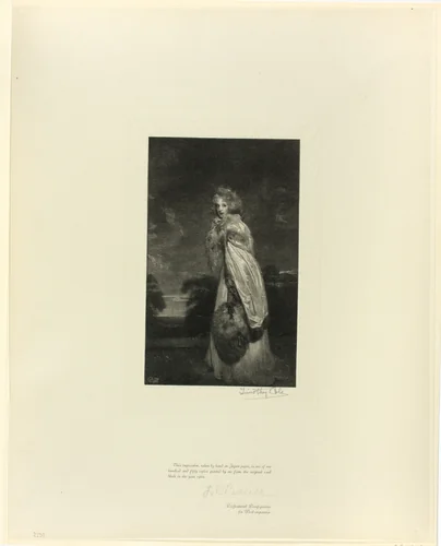 Lady Derby (Miss Farren), from Old English Masters by Timothy Cole, print, 1899