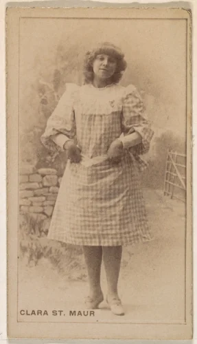 Clara St. Maur, from the Actresses series (N245) issued by Kinney Brothers to promote Sweet Caporal Cigarettes by Kinney Brothers Tobacco Company, photograph, 1890