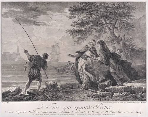 The Turc Who Watches Fishing by Joseph Vernet, print, 1715-1765