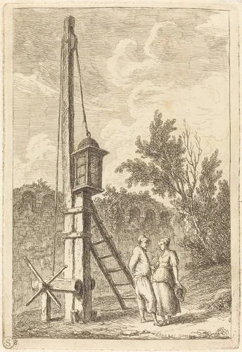 The Post by Hubert Robert, print, 1763-1764