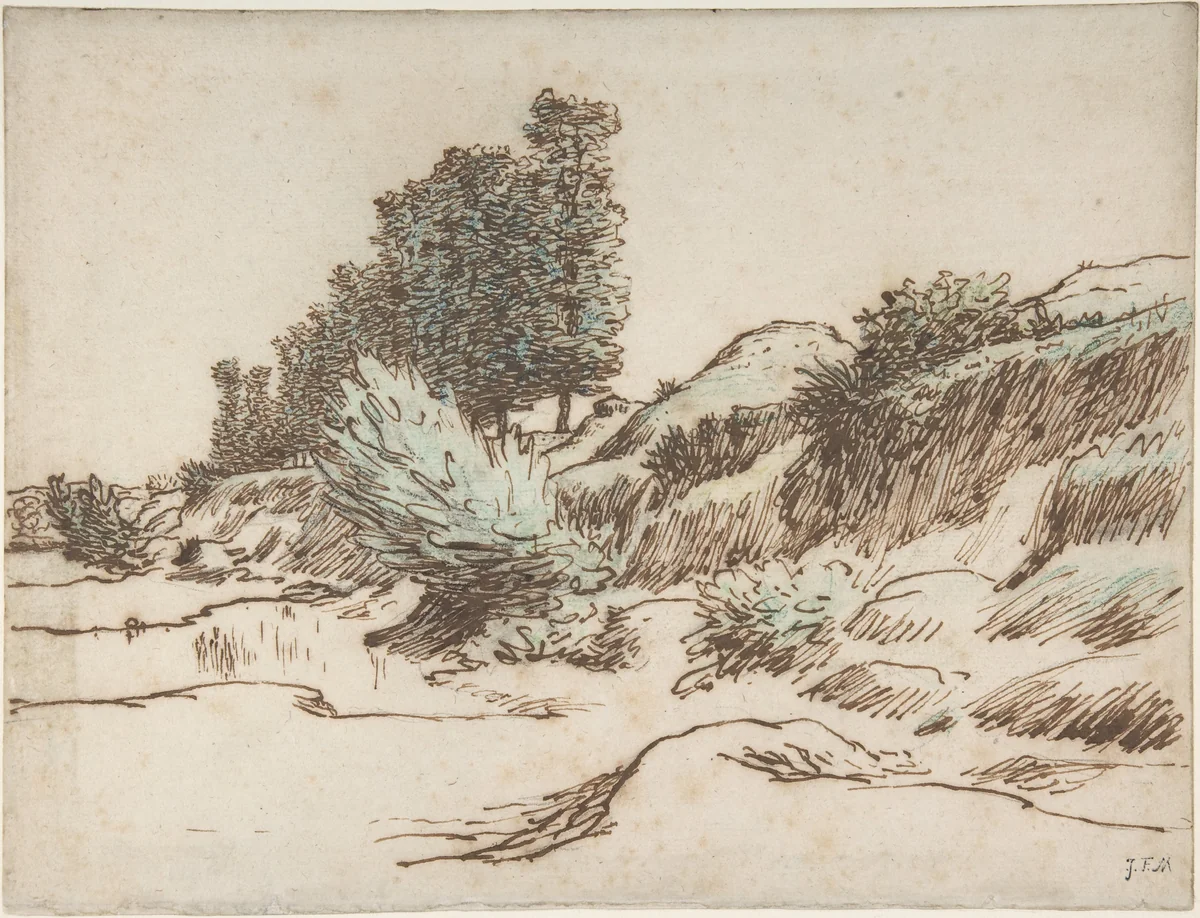 Landscape, Vichy by Jean-François Millet, drawing, 1861-1872
