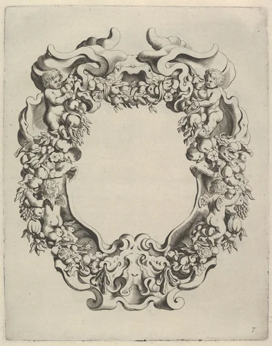 Plate 7 from "Veelderhande Niewe Compartimente" by Michiel Mosyn, book, 1650-1674