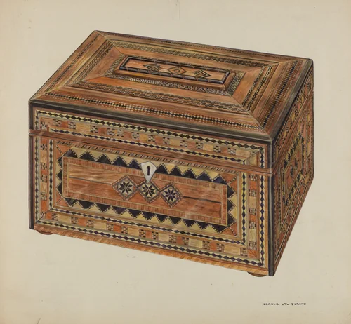 Inlaid Sewing Box by Francis Law Durand, index of american design, 1937
