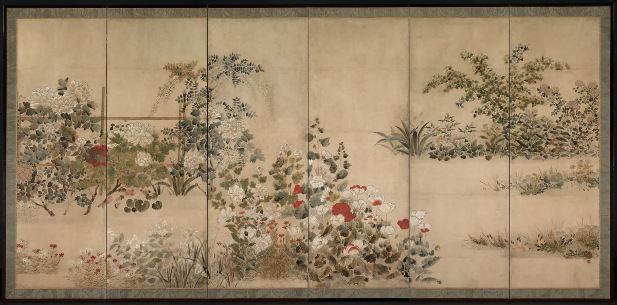 Flowers and Grasses by Kitagawa Sōsetsu, painting, 1640-1660