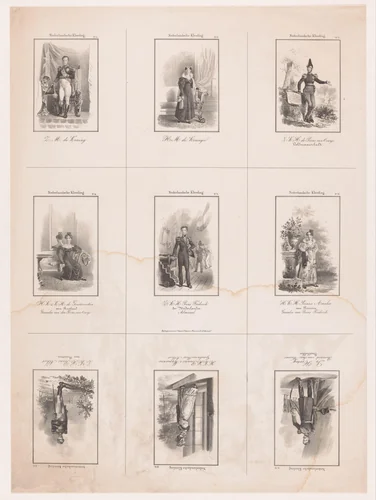 Kleding van het Nederlandse koningshuis by anonymous, print, 1827-1907