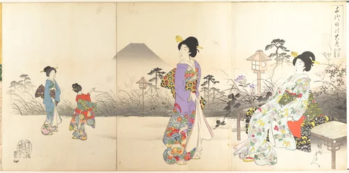 Chiyoda Castle (Album of Women) by Yōshū Chikanobu (楊洲周延), print, 1895