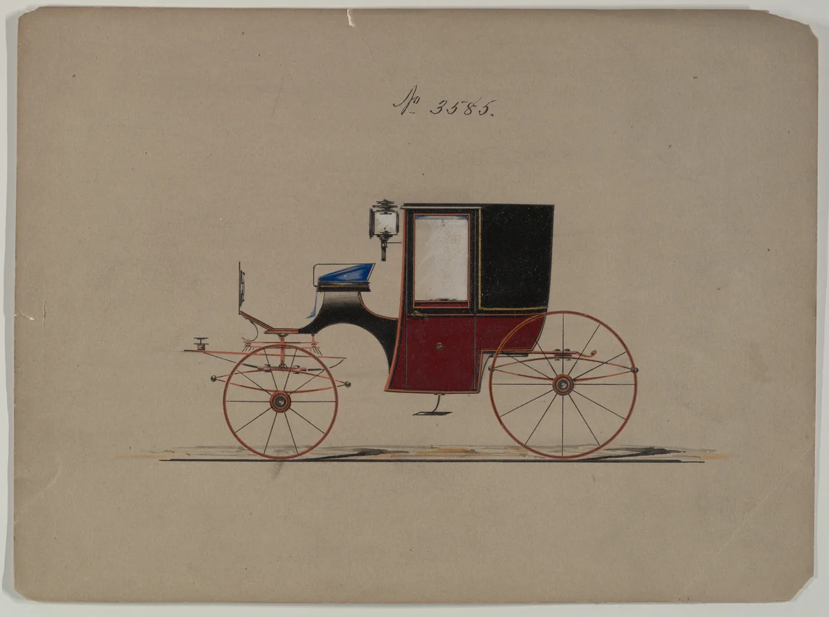 Brougham #3585 by Brewster & Co., drawing, 1880