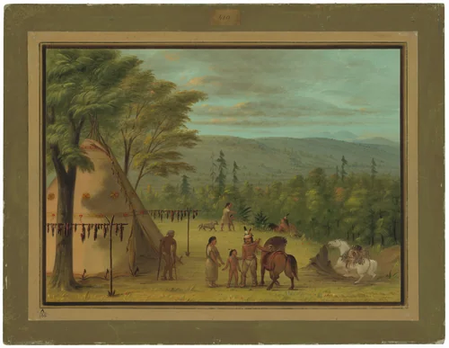 The Cheyenne Brothers Starting on Their Fall Hunt by George Catlin, painting, 1861-1869