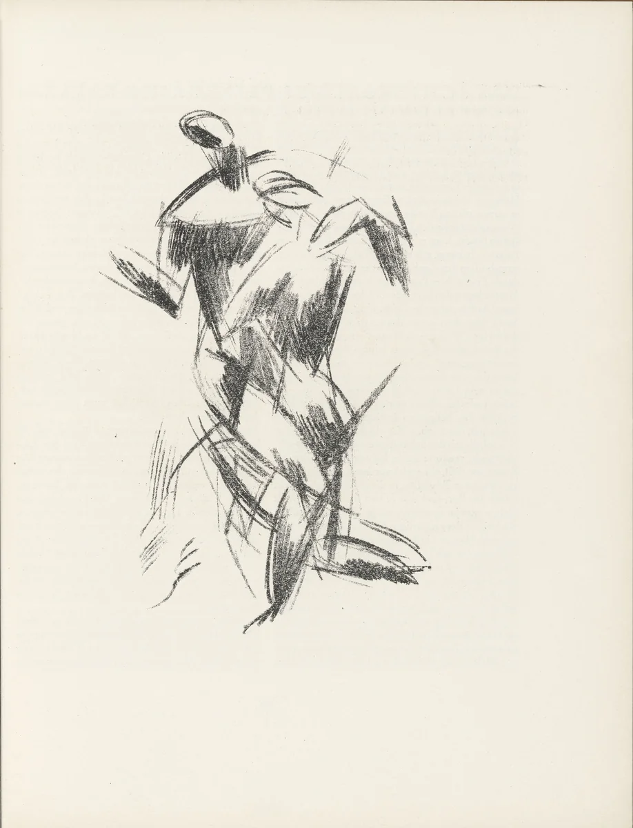 Embrace (Umarmung) (plate, page 19) from the periodical Münchner Blätter für Dichtung und Graphik, vol. 1, no. 2 (February 1919) by Edwin Scharff, periodical, 1919