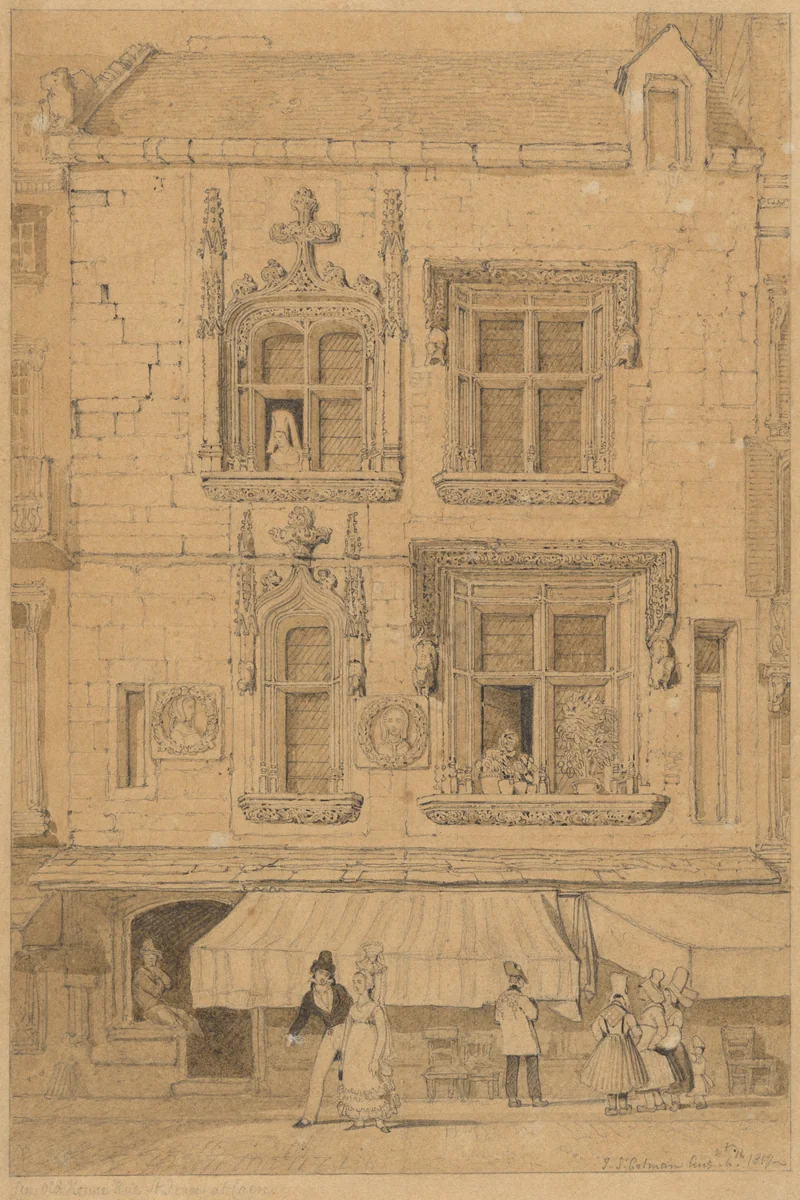 An Old House in the Rue Saint Jean at Caen, Normandy by John Sell Cotman, drawing, 1817