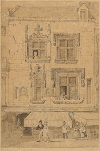 An Old House in the Rue Saint Jean at Caen, Normandy by John Sell Cotman, drawing, 1817