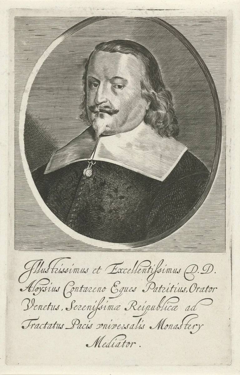 Portret van Aloysius Contareno by Pieter Holsteyn, print, 1648-1670