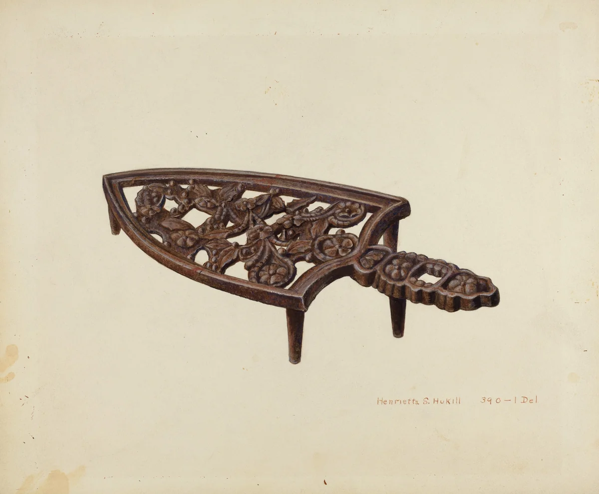 Flat Iron Stand by Henrietta S. Hukill, index of american design, 1939