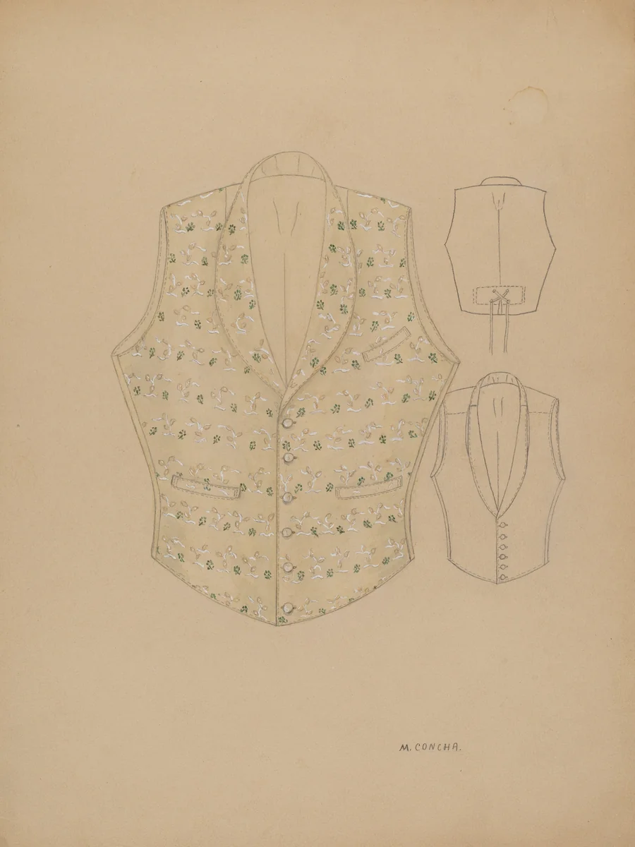 Waistcoat by Margaret Concha, index of american design, 1937