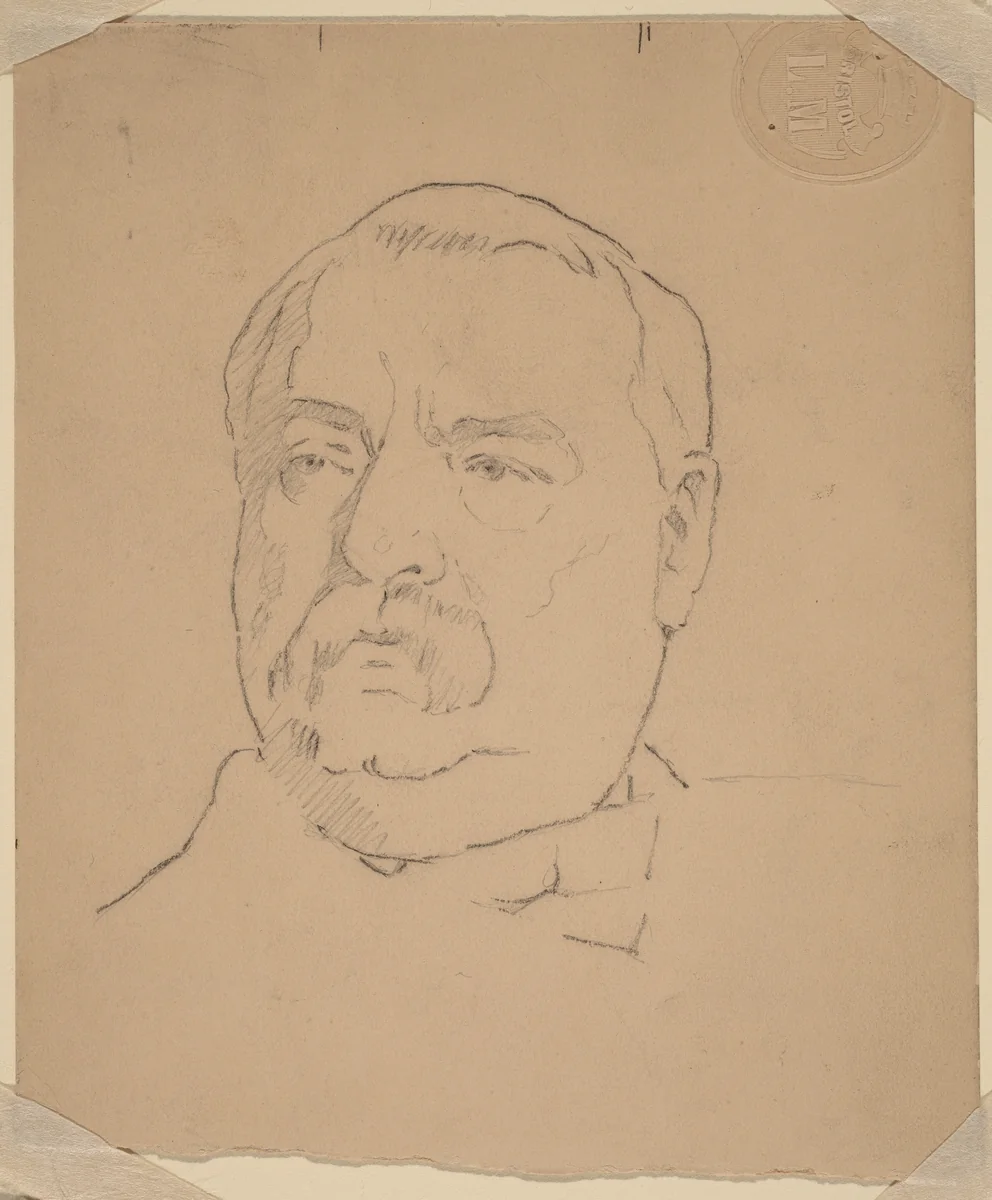 Grover Cleveland [recto] by Eastman Johnson, drawing, 1824-1906