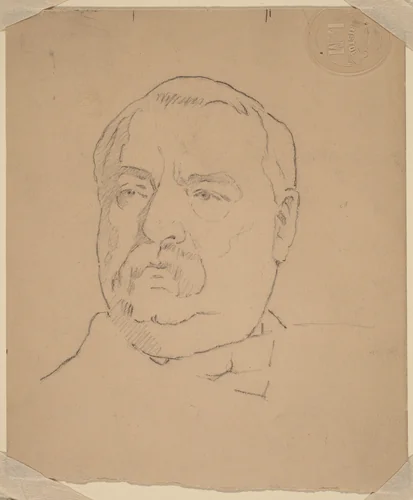 Grover Cleveland [recto] by Eastman Johnson, drawing, 1824-1906