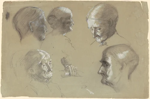 Studies of an Elderly Woman by Enoch Wood Perry, Jr., drawing, 1870-1890