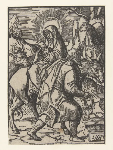 Vlucht naar Egypte by Unknown, print, 1520-1521