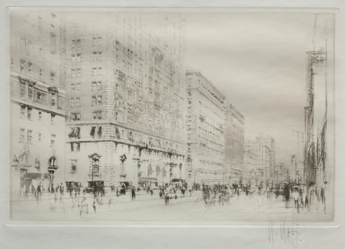 Park Avenue, New York by William Walcot, print, 1923