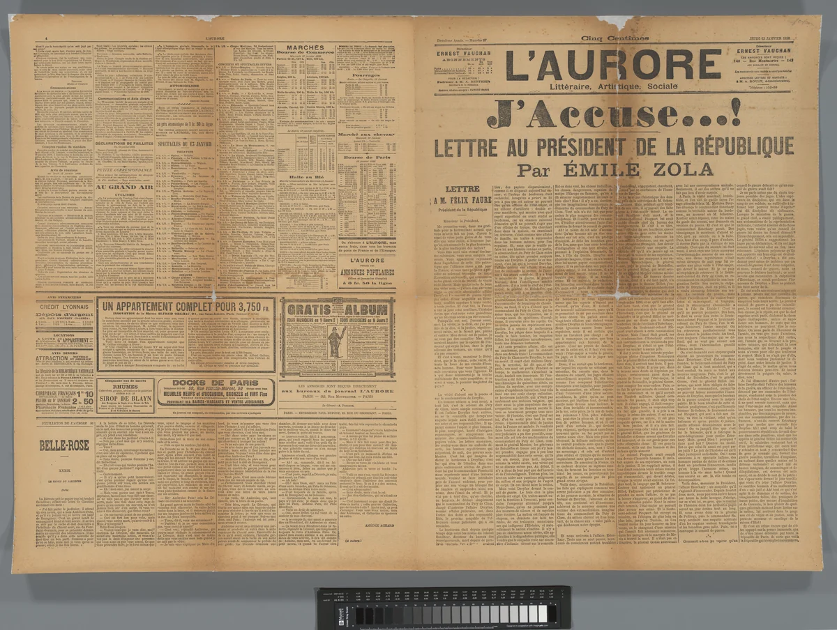 Émile Zola Astraal (J'accuse...!) by Kees de Goede, drawing, 1898