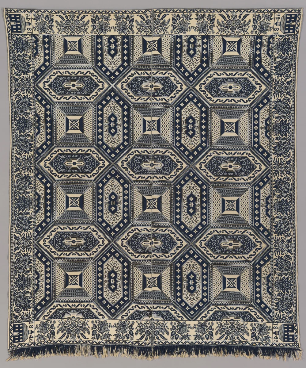 Coverlet by William Craig, textile, 1846