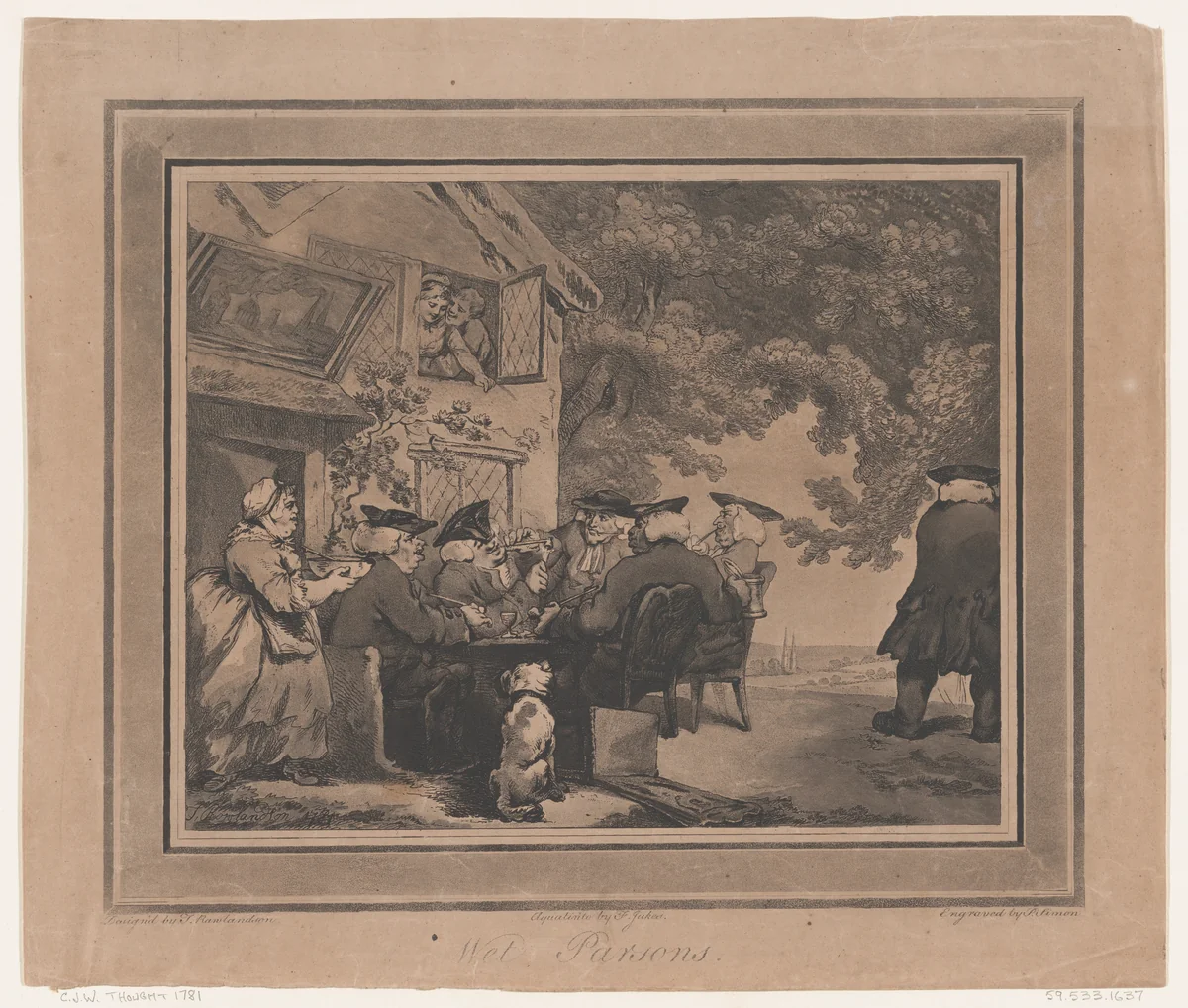 Wet Parsons by Thomas Rowlandson, print, 1785