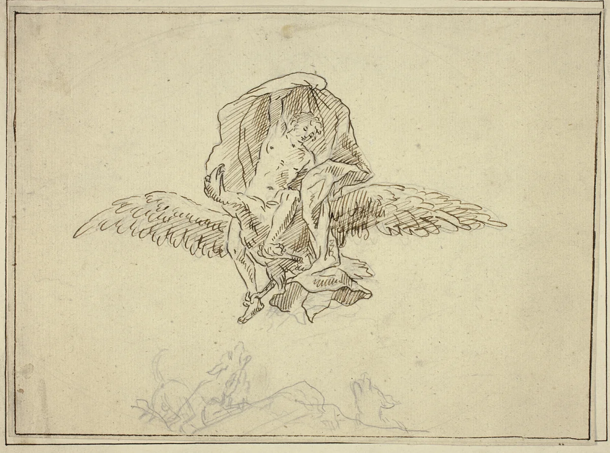 Rape of Ganymede by Unknown Artist, drawing, 1600-1699