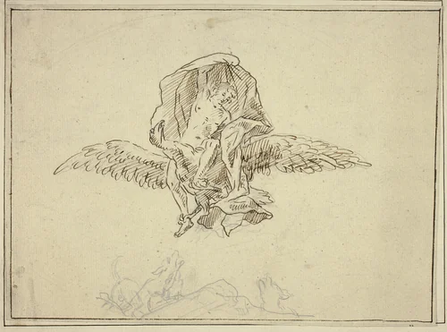 Rape of Ganymede by Unknown Artist, drawing, 1600-1699