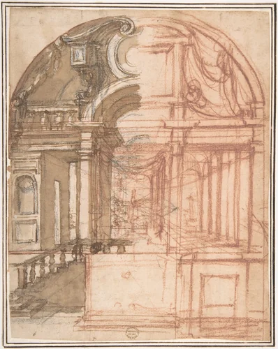 Project for Decoration (Stage Setting) by anonymous, drawing, 1500-1600