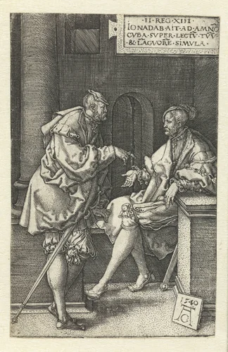 Amnon en Jonadab by Unknown, print, 1540