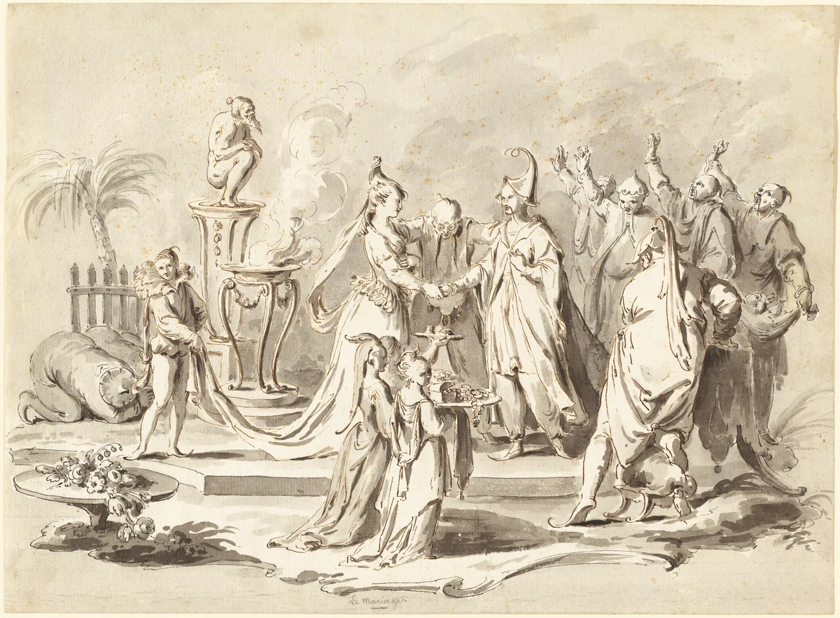 The Marriage of Europe and China by Pietro Antonio Novelli, drawing, 1755-1765